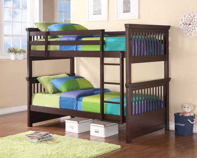 Coaster® Miles Cappuccino Youth Twin-Over-Twin Bunk Bed 2