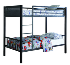 Coaster® Meyers Black/Gunmetal Twin/Twin Metal Bunk Bed