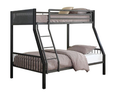 Coaster® Meyers Black And Gunmetal Twin Over Full Metal Bunk Bed-460391