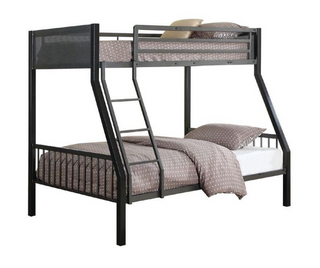 Coaster® Meyers Black And Gunmetal Twin Over Full Metal Bunk Bed