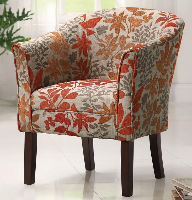 orange and grey accent chair