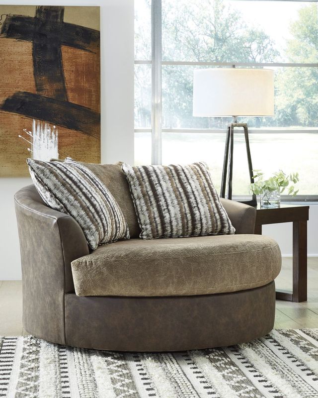 Signature Design by Ashley® Alesbury Chocolate Oversized Swivel Accent Chair-3