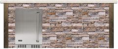 Coyote® 8' Stacked Stone/Brown Terra Outdoor Refrigeration Bar Island