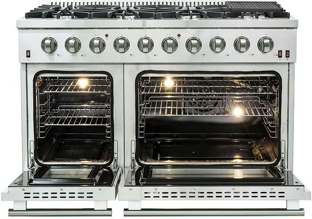 FORNO® Alta Qualita 48" Stainless Steel Pro Style Dual Fuel Natural Gas Range-3