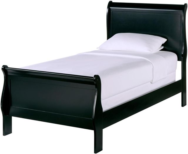 Homelegance Mayville Twin Sleigh Bed in Black 2147TBK-1