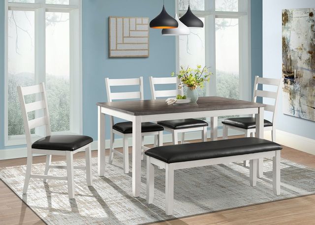Elements Martin Dining Table, Four Chairs and Bench-0