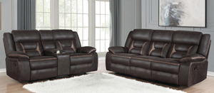 Coaster® Greer 2-Piece Dark Brown Reclining Living Room Set
