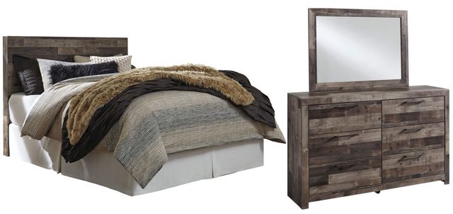 Benchcraft® Derekson 3-Piece Multi Gray King Panel Headboard Bed Set