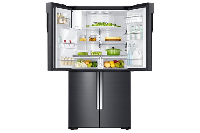 AS IS FLOOR MODEL!  Samsung 23 Cu. Ft. Counter Depth 4-Door Flex™ Refrigerator-Fingerprint Resistant Black Stainless Steel 2