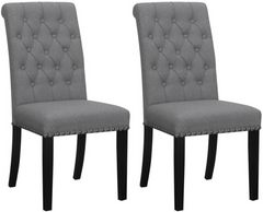 Coaster® Alana 2-Piece Grey Upholstered Tufted Side Chairs