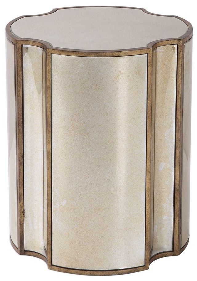 Uttermost® Harlow Antique Mirror Accent Table with Antique Brass Accents-0