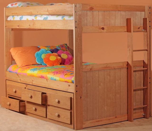 Simply Bunk Beds Saddlebrook Full/Full Panel Tall Bunk Bed with 6 ...