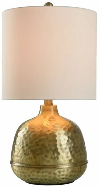 Stylecraft Hammered Gold/White Table Lamp 1