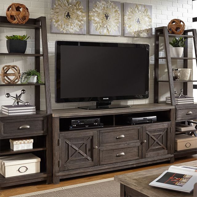 Liberty Furniture Heatherbrook Charcoal Entertainment Center With Piers 7