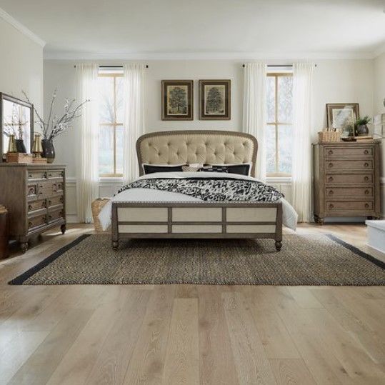 Liberty Americana Farmhouse 4-Piece Beige/Dusty Taupe Queen Bedroom Set 7