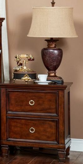 dark brown cherry nightstands