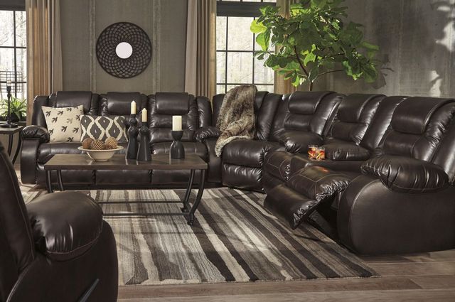 Signature Design by Ashley® Vacherie 3-Piece Chocolate Reclining Sectional 8