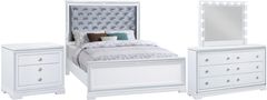 Coaster® Eleanor 4-Piece White Queen Upholstered Bedroom Set
