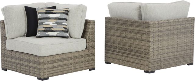 Signature Design by Ashley® Calworth 2 Piece Beige Outdoor Corner with Cushion Set 0
