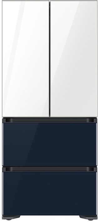 Samsung 17.3 Cu. Ft. White-Navy Glass Smart Kimchi & Specialty French Door Refrigerator