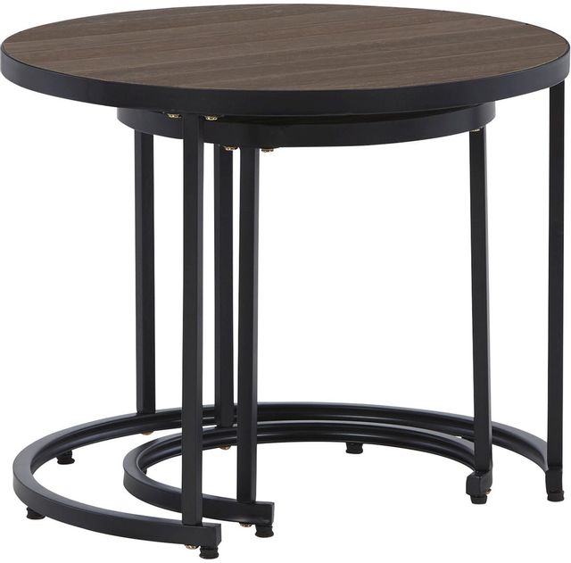 Signature Design by Ashley® Ayla 2-Pieces Brown/Black Nesting End Tables Set 1