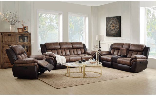ACME Furniture Jaylen Toffee and Espresso Motion Sofa and Loveseat Set 5