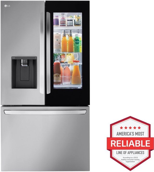 LG 33 in. 25.5 Cu. Ft. PrintProof™ Stainless Steel Bottom Freezer