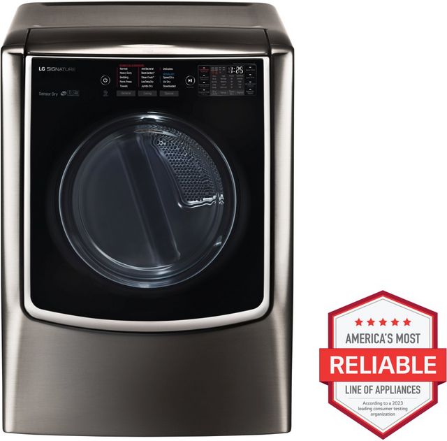 LG Signature 9.0 Cu. Ft. Black Stainless Steel Front Load Electric Dryer-1