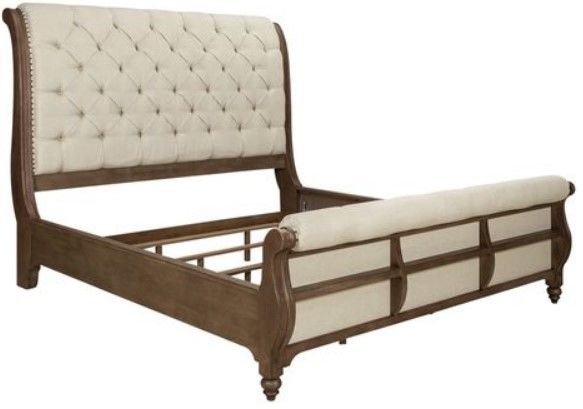 Liberty Americana Farmhouse 4-Piece Beige/Dusty Taupe Queen Sleigh Bed Set 8