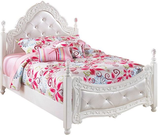 Signature Design by Ashley® Exquisite 4-Piece White Full Poster Bed Set-1