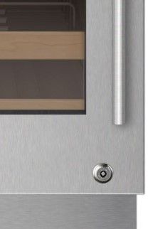 Sub-Zero® Designer Stainless Steel Undercounter Glass Door Panel with Lock 1