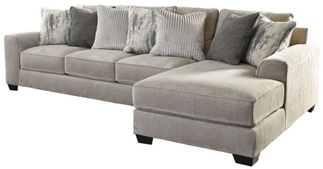 Benchcraft® Ardsley 2-Piece Pewter Sectional with Chaise