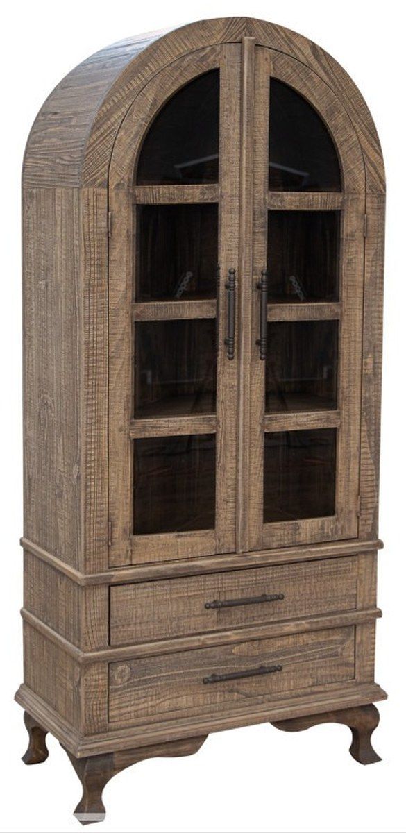 International Furniture Direct Arlette Gray-Brown Cabinet Bookcase ...