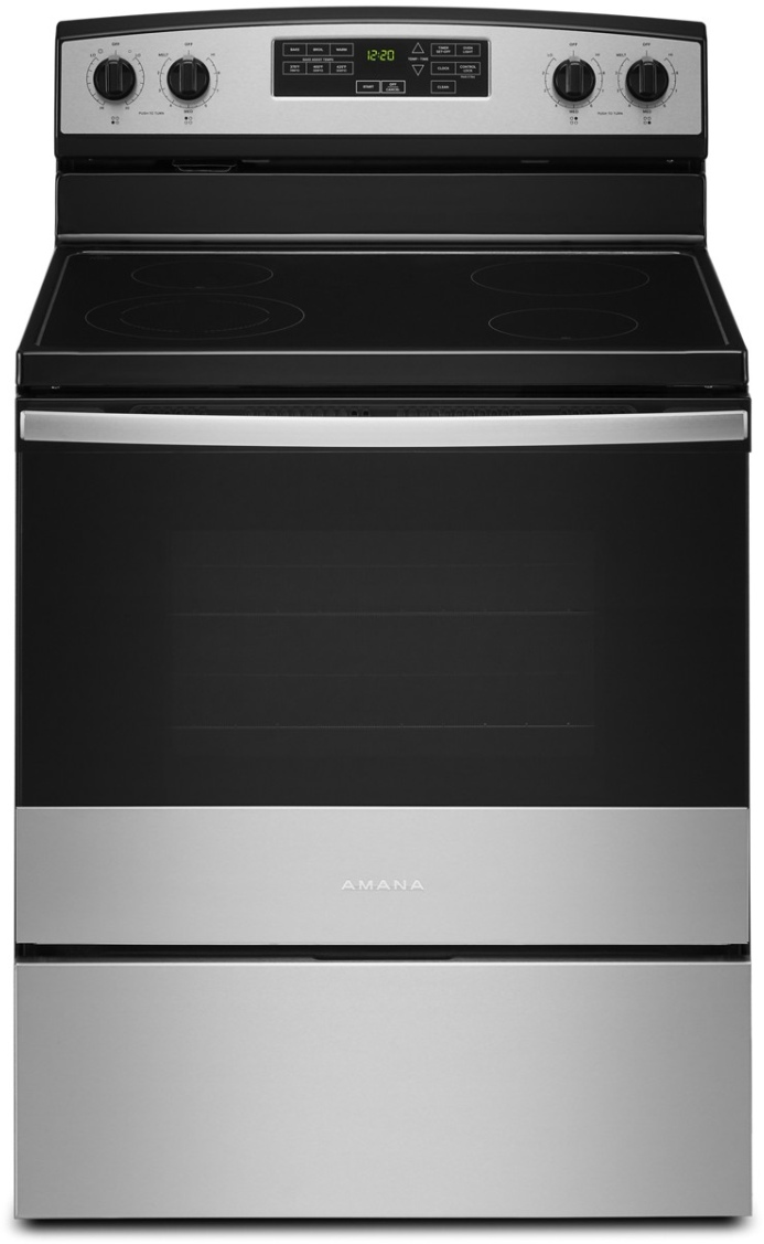 Amana® 30" Stainless Steel Freestanding Electric Range | Baker's ...