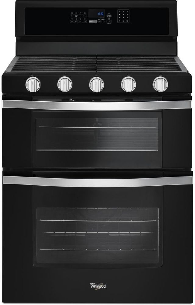 Whirlpool® 30" Gas Built In Double Oven-Black Ice