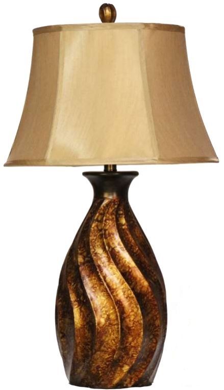 H & H Lamp Bronze & Gold Marble Lamp