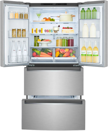 Réfrigérateur à portes françaises à profondeur de comptoir de 33 po LG® de 19,0 pi³ - Acier inoxydable résistant aux traces de doigts 4