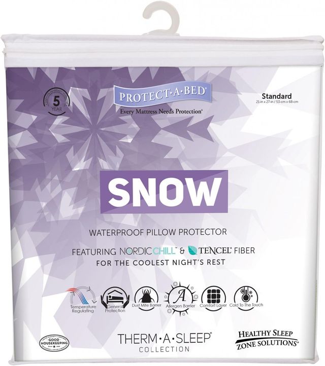 Protect-A-Bed® Therm-A-Sleep White Snow Waterproof Queen Pillow Protector 0