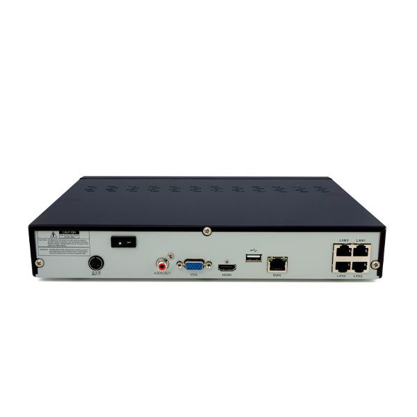 CAV Cam 4 Channel POE NVR W/ 4 POE Ports - Records IP Security Cameras up to 4K 1