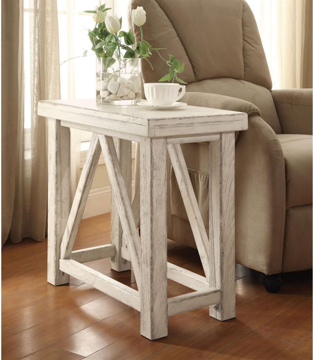 Riverside Furniture Aberdeen Weathered Worn White Chairside Table-1