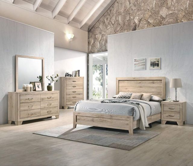 ACME MIQUELL QUEEN BEDROOM SET IN NATURAL HICKORY