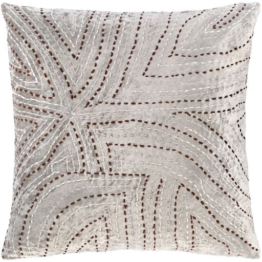 Surya Kenzo Light Gray 22" x 22" Toss Pillow with Polyester Insert