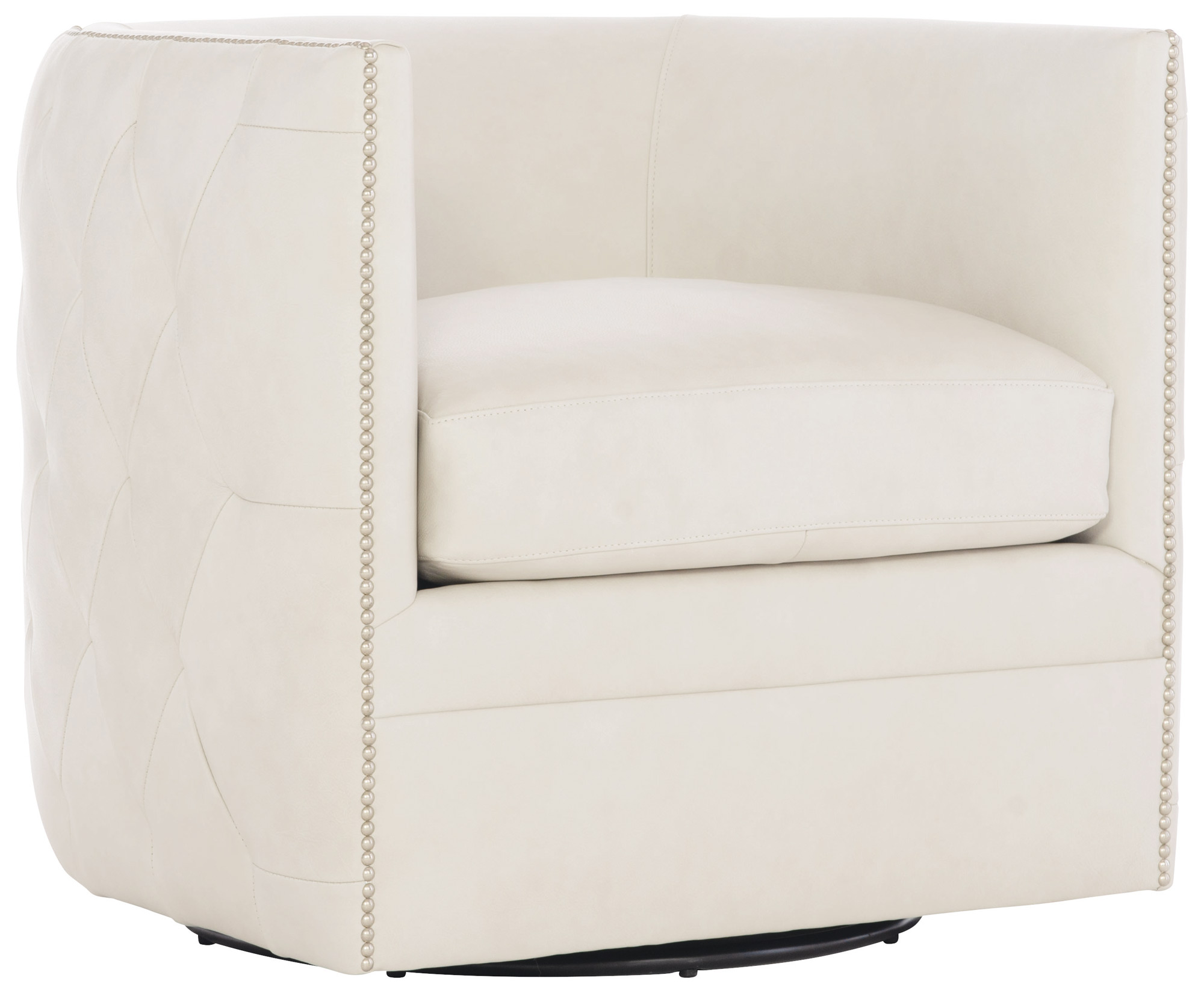 off white leather swivel chair