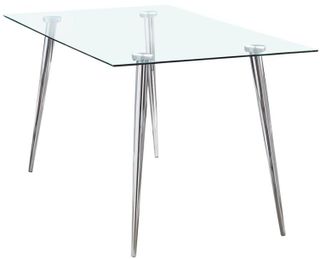 Coaster® Gilman Chrome/Glass Top Dining Table