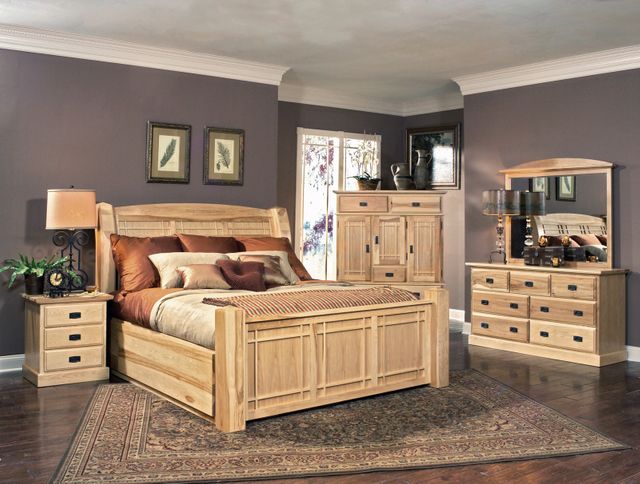 A-America® Amish Highlands Natural Queen Arch Panel Storage Bed 3