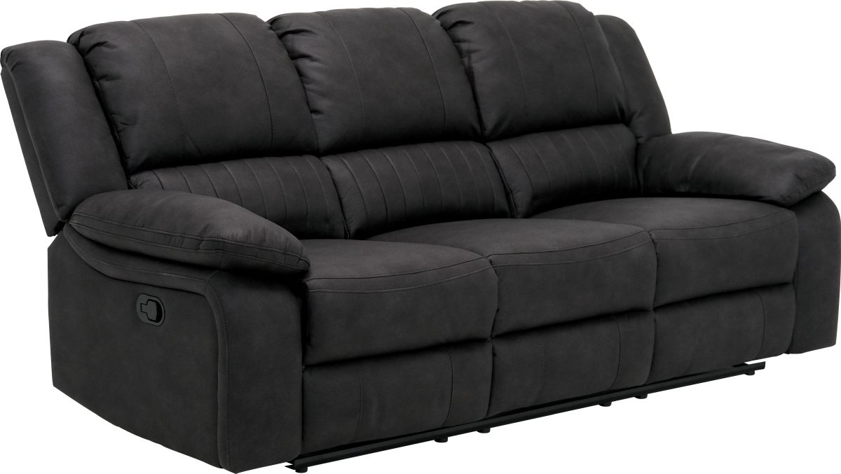 Emerald Home Navaro Black Licorice Reclining Sofa | Fischer Furniture ...