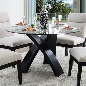 Furniture of America® Jasmin Black Round Dining Table