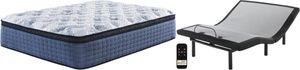 Sierra Sleep® by Ashley® Mt Dana 2-Piece Hybrid Euro Top and Good Adjustable Base Queen Mattress Set