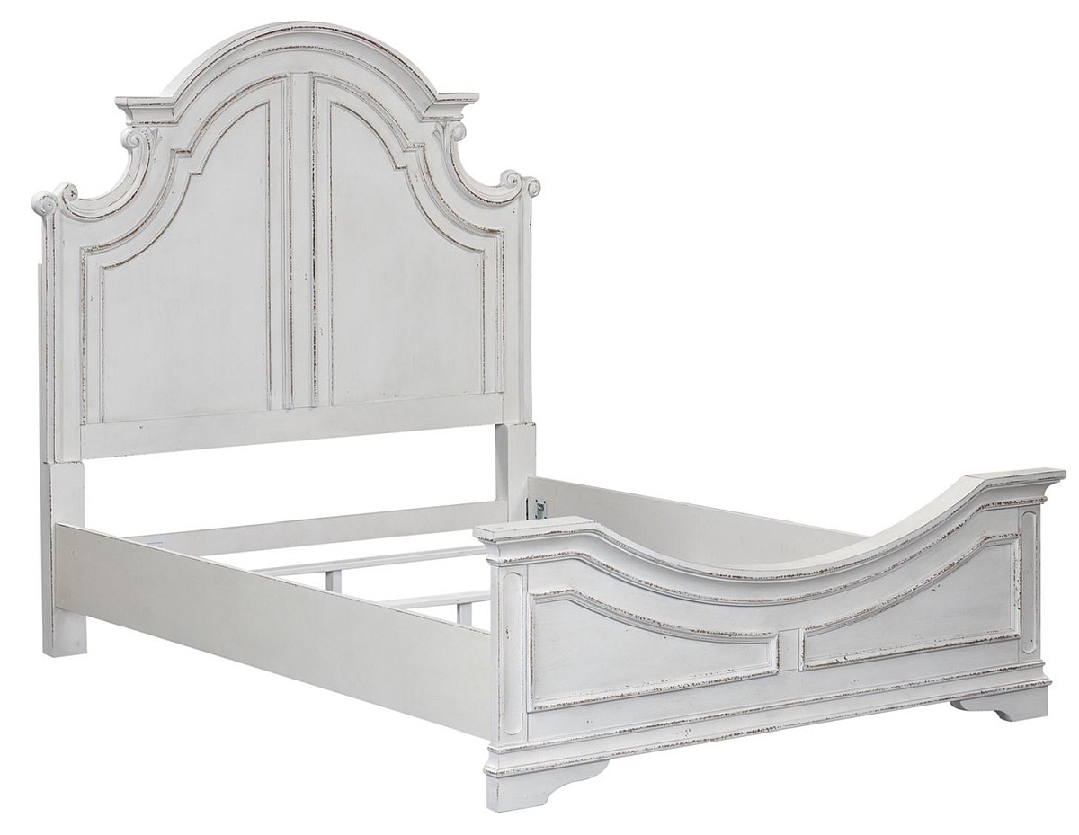 Liberty Furniture Magnolia Manor Antique White Queen Panel Bed