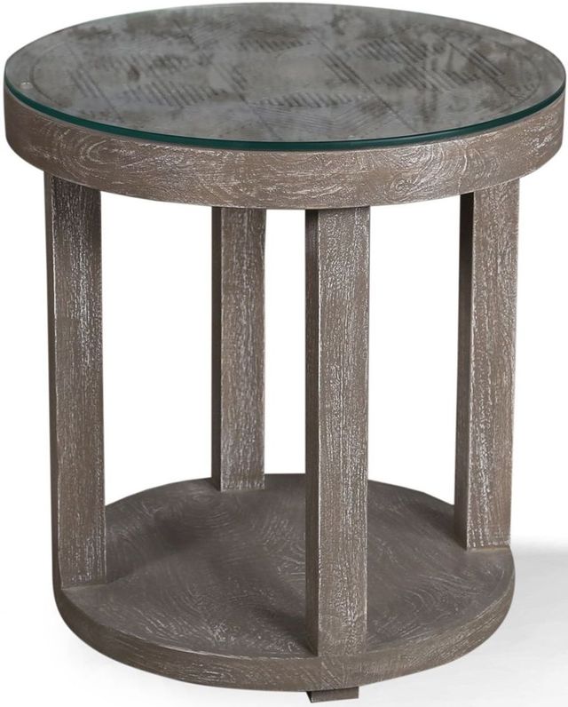 Parker House® Crossings Serengeti Sandblasted Fossil Grey Round End Table-0